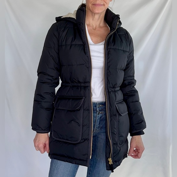 J Crew Black Puffer Coat -NWT - Picture 2 of 3